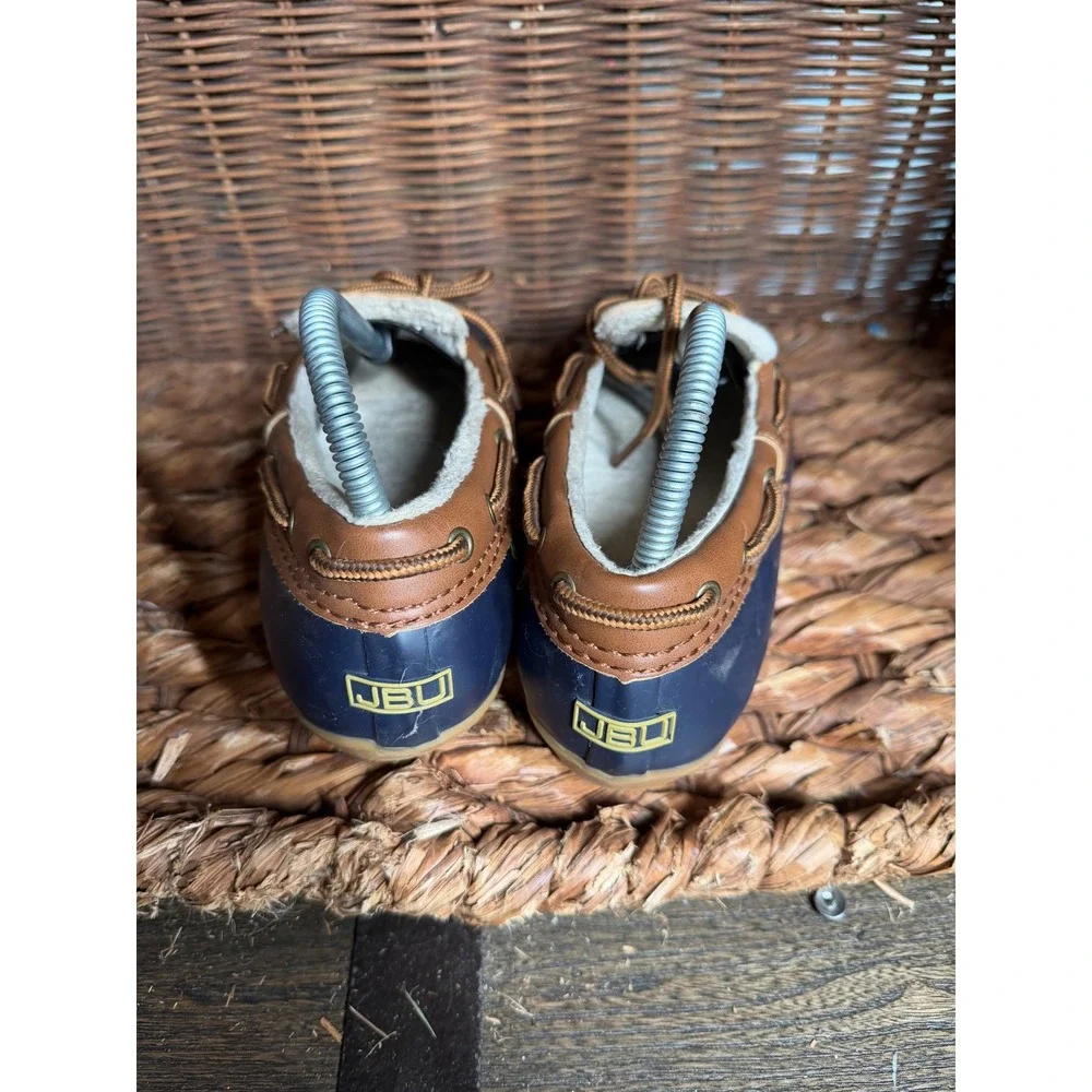 JBU‎ by Jambu Gwen Navy Brown Faux Fur Lined Duck Shoes JB16GWN73 Womens 8M